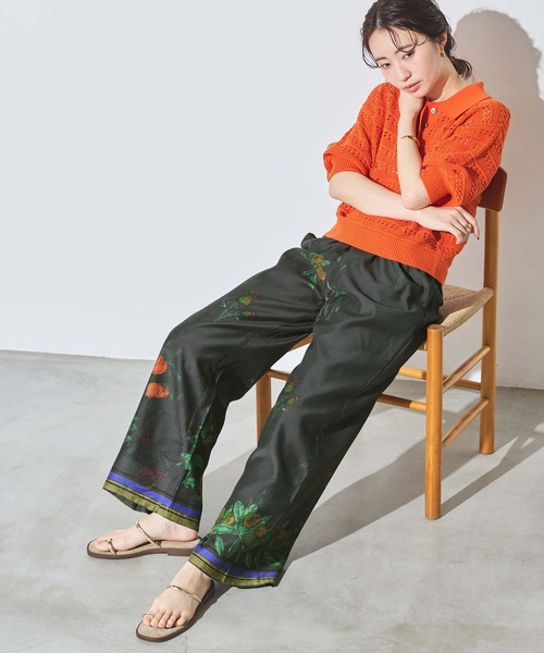 Gready Brilliant(グレディブリリアン)の「プリントローンボタニカルワイドパンツ(その他パンツ・レディース・ベージュ/ブラック・FREE)」の11枚目の写真