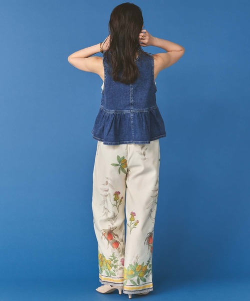 Gready Brilliant(グレディブリリアン)の「プリントローンボタニカルワイドパンツ(その他パンツ・レディース・ベージュ/ブラック・FREE)」の15枚目の写真