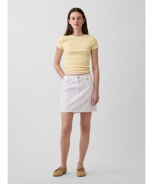 GAP(ギャップ)の「デニム ミニスカート ホワイト(デニムスカート・レディース・ホワイト・24/23/25/26/27/28/29)」の4枚目の写真