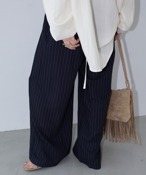 chuclla（チュクラ）の「ピンストライプ イージーワイドパンツ chw26s201（その他パンツ・レディース・グレー/ネイビー・M/L/S）」の19枚目の写真