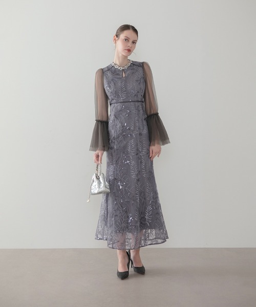 Leja(レジャ)の「【LEJA】ビジューネックスパンコールチュールフレアスリーブマーメイドワンピースドレス美脚効果結婚式 パーティードレス 成人式 二次会 同窓会 お呼ばれ オケージョン 20代 30代(ドレス・レディース・ブラウン/グレイッシュブルー・SMALL/MEDIUM)」の22枚目の写真