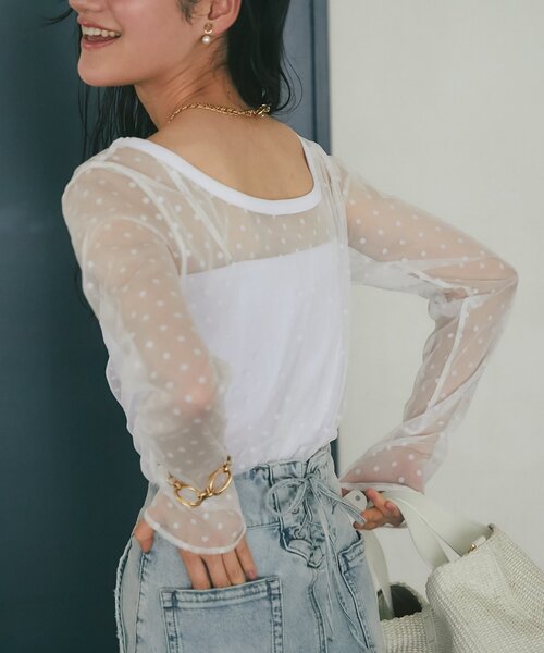 La boutique BonBon(ラブティックボンボン)の「【miki監修】カップ付2WAYキャミソール2(キャミソール・レディース・ブラック/ホワイト・FREE/PS)」の3枚目の写真