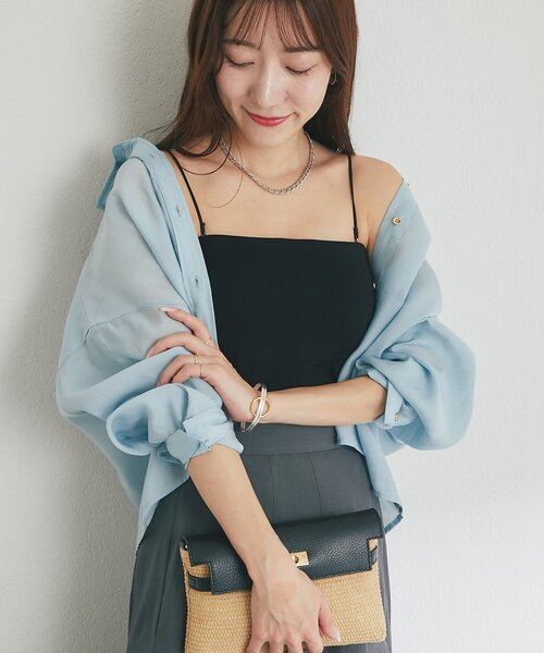 La boutique BonBon(ラブティックボンボン)の「【miki監修】カップ付2WAYキャミソール2(キャミソール・レディース・ブラック/ホワイト・FREE/PS)」の20枚目の写真