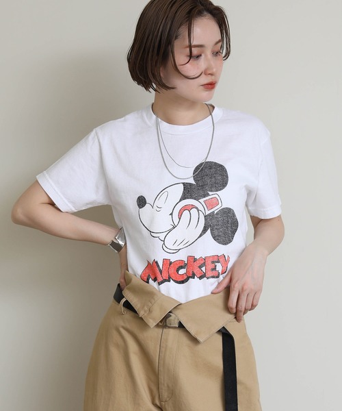 Re Fiina(フィーナ)の「MickeyTEE(Tシャツ/カットソー・レディース・オフホワイト・FREE)」の1枚目の写真