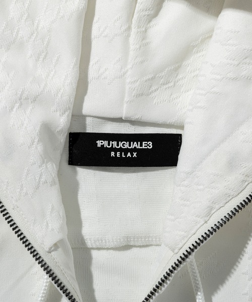 1PIU1UGUALE3 RELAX (ウノピゥウノウグァーレトレ リラックス)の「1PIU1UGUALE3 RELAX(ウノピゥウノウグァーレトレ リラックス)ランダムハウンドトゥース ジャガードパーカー(パーカー・メンズ・ホワイト/ブラック・XL/L/M/S)」の15枚目の写真