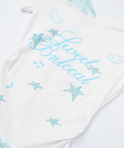 HOOK（フック）の「HOOK for girls　星×ロゴプリント フリルヘム ワンショルダー半袖トップス (SS)（Tシャツ/カットソー・レディース・グレー/ホワイト・FREE）」の21枚目の写真