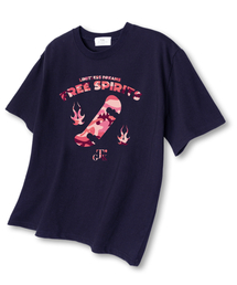 フリースピリット オーバーサイズ 半袖Tシャツ ネイビー