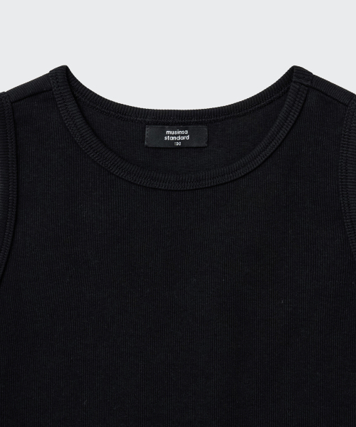 MUSINSA STANDARD KIDS（ムシンサスタンダードキッズ）の「エッセンシャルタンクトップ [ブラック]（Tシャツ/カットソー・レディース・その他・110/120/130/140/150/160）」の5枚目の写真