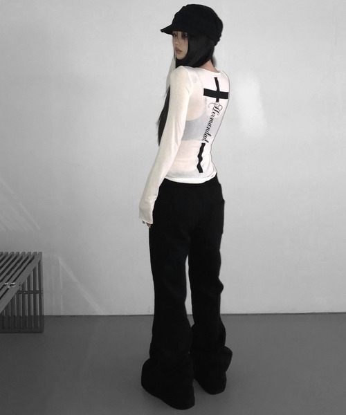 THEAIRTOWN(ジエアタウン)の「how sweet bootcut pt(スウェットパンツ・レディース・ブラック/ホワイト・FREE)」の21枚目の写真