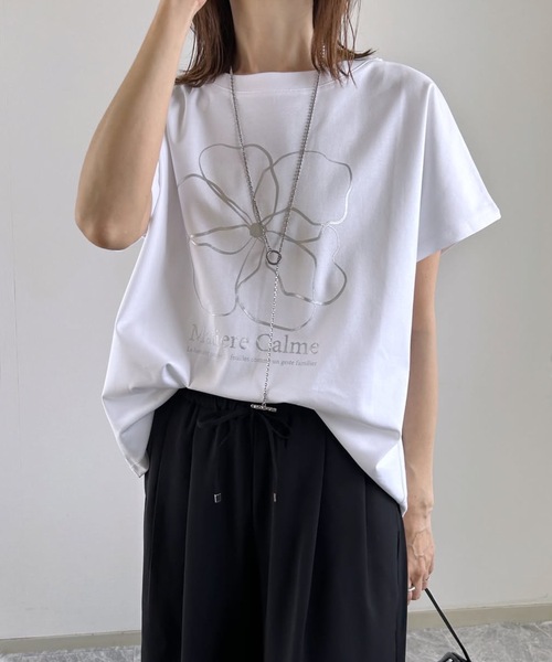 TIBI Carmen オフショルダー 刺繍 コットン シルクブレンドトップス 身体のラインを拾わない◎】シルクタッチスムースドルマンアソート