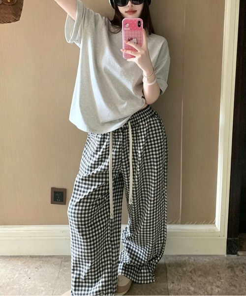 MAISON DE THERESE（メゾン ド テレーズ）の「アソートイージーワイドパンツ　ストライプアソートイージーワイドパンツチェック柄（その他パンツ・レディース・ホワイト/イエロー/ブルー系1/ブルー/ブルー系2/ブラック/サックスブルー・M）」の13枚目の写真