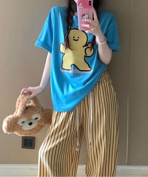 MAISON DE THERESE（メゾン ド テレーズ）の「アソートイージーワイドパンツ　ストライプアソートイージーワイドパンツチェック柄（その他パンツ・レディース・ホワイト/イエロー/ブルー系1/ブルー/ブルー系2/ブラック/サックスブルー・M）」の9枚目の写真