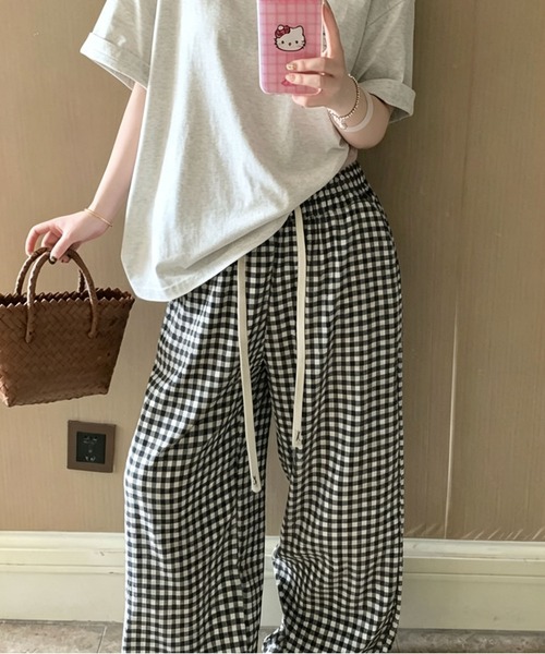 MAISON DE THERESE（メゾン ド テレーズ）の「アソートイージーワイドパンツ　ストライプアソートイージーワイドパンツチェック柄（その他パンツ・レディース・ホワイト/イエロー/ブルー系1/ブルー/ブルー系2/ブラック/サックスブルー・M）」の12枚目の写真