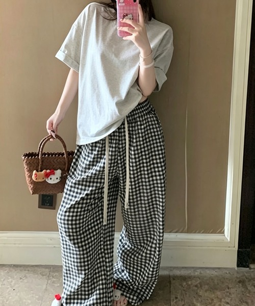 MAISON DE THERESE（メゾン ド テレーズ）の「アソートイージーワイドパンツ　ストライプアソートイージーワイドパンツチェック柄（その他パンツ・レディース・ホワイト/イエロー/ブルー系1/ブルー/ブルー系2/ブラック/サックスブルー・M）」の14枚目の写真