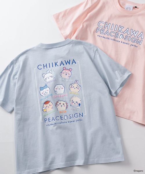 make a ray!(メイク ア レイ!)の「【75】【CHIIKAWA/ちいかわ】発泡プリント スイカ割り/ピースサイン Tシャツ(Tシャツ/カットソー・レディース・ピンク/ホワイト系その他/ホワイト/ピンク系その他/サックスブルー/ブルー系その他・M/S)」の4枚目の写真