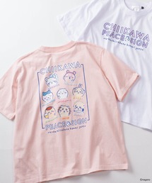 【75】【CHIIKAWA/ちいかわ】発泡プリント スイカ割り/ピースサイン Tシャツ