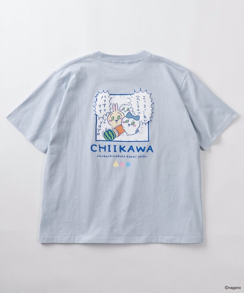 make a ray!(メイク ア レイ!)の「【75】【CHIIKAWA/ちいかわ】発泡プリント スイカ割り/ピースサイン Tシャツ(Tシャツ/カットソー・レディース・ピンク/ホワイト系その他/ホワイト/ピンク系その他/サックスブルー/ブルー系その他・M/S)」の8枚目の写真