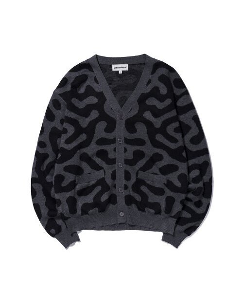PATTERN CARDIGAN CHARCOAL