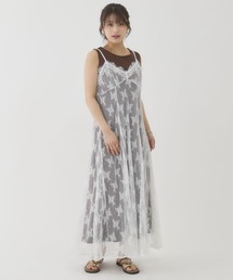 【コーデが即完成する万能SETワンピ】レースフレアキャミＯＰ×ノースカットリブＯＰＳＥＴ