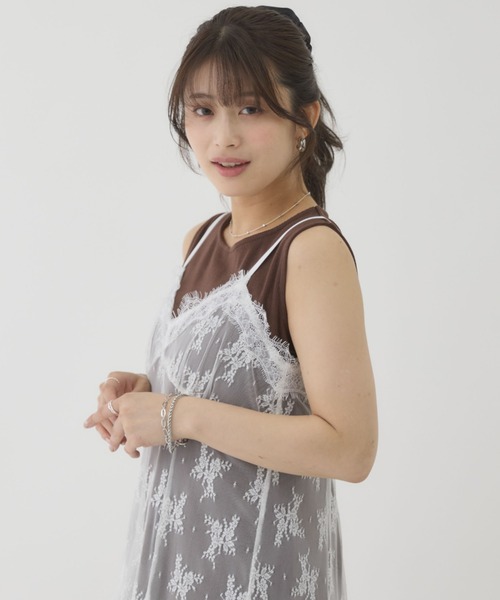 archives(アルシーヴ)の「【コーデが即完成する万能SETワンピ】レースフレアキャミOP×ノースカットリブOPSET(ワンピース・レディース・ブラウン/チャコールグレー・MEDIUM)」の15枚目の写真