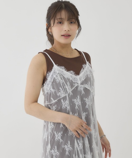 archives(アルシーヴ)の「【コーデが即完成する万能SETワンピ】レースフレアキャミOP×ノースカットリブOPSET(ワンピース・レディース・ブラウン/チャコールグレー・MEDIUM)」の16枚目の写真