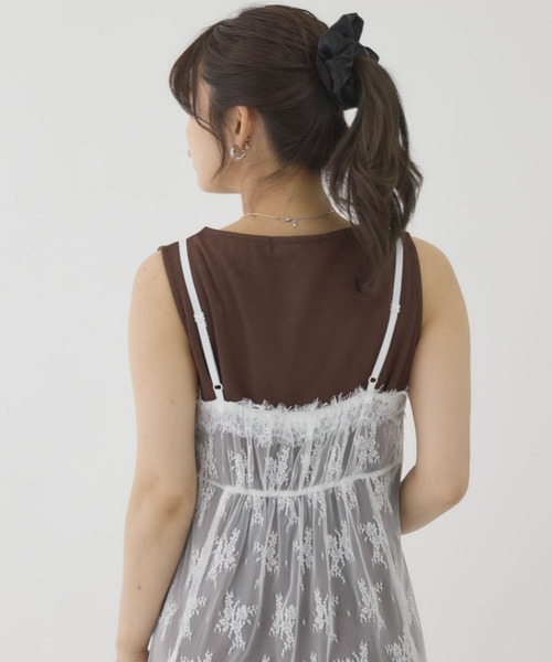 archives(アルシーヴ)の「【コーデが即完成する万能SETワンピ】レースフレアキャミOP×ノースカットリブOPSET(ワンピース・レディース・ブラウン/チャコールグレー・MEDIUM)」の14枚目の写真