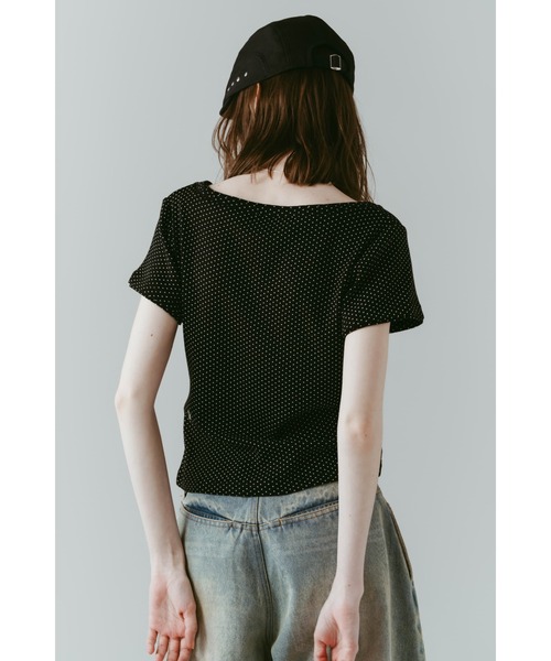 Knuth Marf（クヌースマーフ）の「layered crewneck tee（Tシャツ/カットソー・レディース・ブラウン/ホワイト/ドット/ネイビー・FREE）」の15枚目の写真