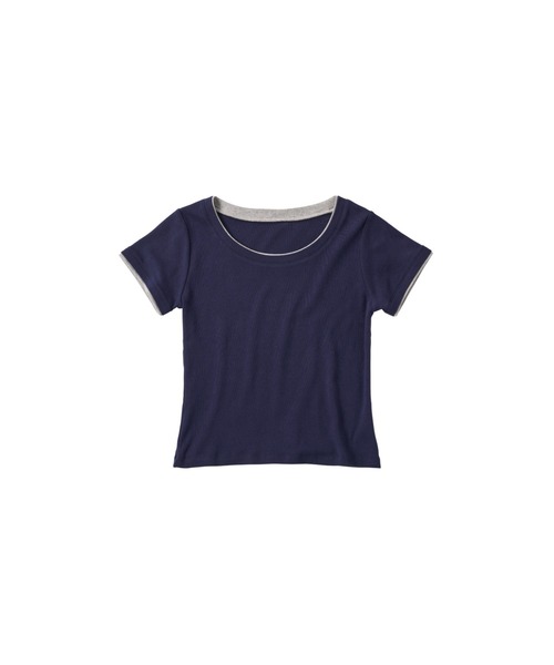 Knuth Marf（クヌースマーフ）の「layered crewneck tee（Tシャツ/カットソー・レディース・ブラウン/ホワイト/ドット/ネイビー・FREE）」の7枚目の写真