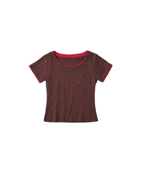 Knuth Marf（クヌースマーフ）の「layered crewneck tee（Tシャツ/カットソー・レディース・ブラウン/ホワイト/ドット/ネイビー・FREE）」の6枚目の写真