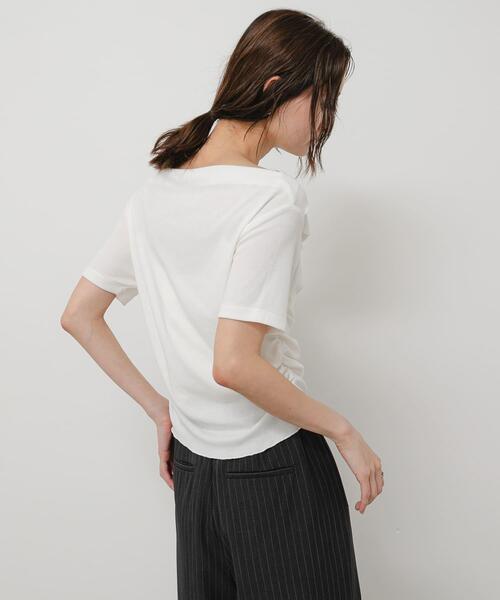 SENSE OF PLACE by URBAN RESEARCH(センスオブプレイスバイアーバンリサーチ)の「シアードレープトップ(半袖)(Tシャツ/カットソー・レディース・ライトブルー/ブラック/オフホワイト・ONE)」の7枚目の写真