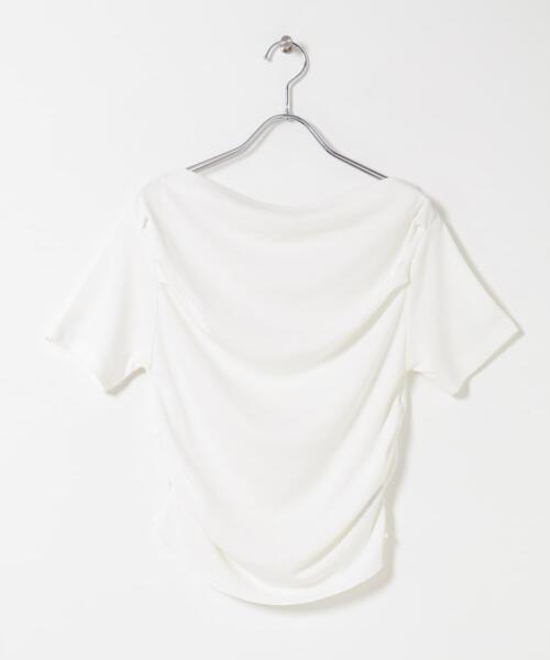 SENSE OF PLACE by URBAN RESEARCH(センスオブプレイスバイアーバンリサーチ)の「シアードレープトップ(半袖)(Tシャツ/カットソー・レディース・ライトブルー/ブラック/オフホワイト・ONE)」の11枚目の写真