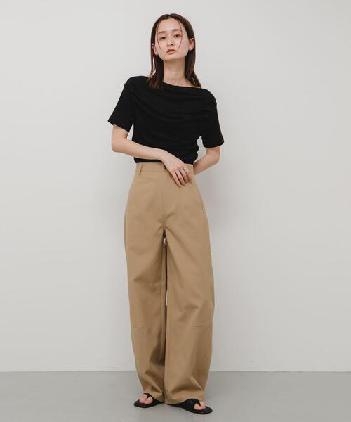 SENSE OF PLACE by URBAN RESEARCH(センスオブプレイスバイアーバンリサーチ)の「シアードレープトップ(半袖)(Tシャツ/カットソー・レディース・ライトブルー/ブラック/オフホワイト・ONE)」の15枚目の写真
