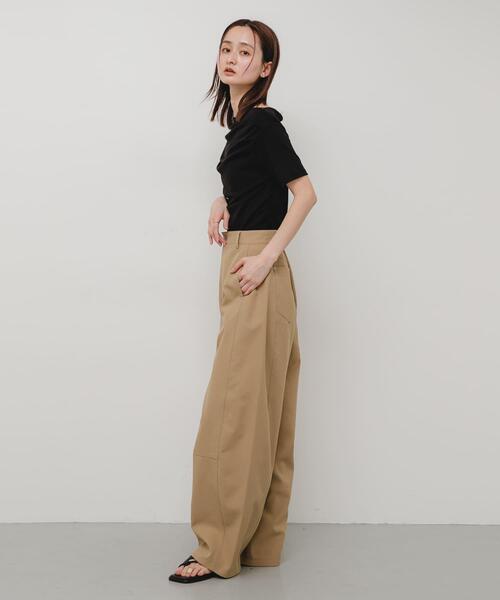 SENSE OF PLACE by URBAN RESEARCH(センスオブプレイスバイアーバンリサーチ)の「シアードレープトップ(半袖)(Tシャツ/カットソー・レディース・ライトブルー/ブラック/オフホワイト・ONE)」の16枚目の写真