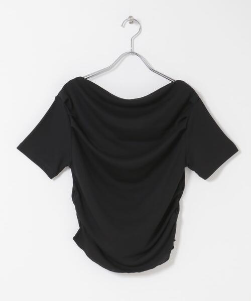SENSE OF PLACE by URBAN RESEARCH(センスオブプレイスバイアーバンリサーチ)の「シアードレープトップ(半袖)(Tシャツ/カットソー・レディース・ライトブルー/ブラック/オフホワイト・ONE)」の17枚目の写真