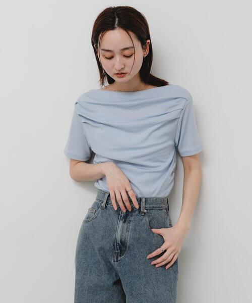 SENSE OF PLACE by URBAN RESEARCH(センスオブプレイスバイアーバンリサーチ)の「シアードレープトップ(半袖)(Tシャツ/カットソー・レディース・ライトブルー/ブラック/オフホワイト・ONE)」の19枚目の写真