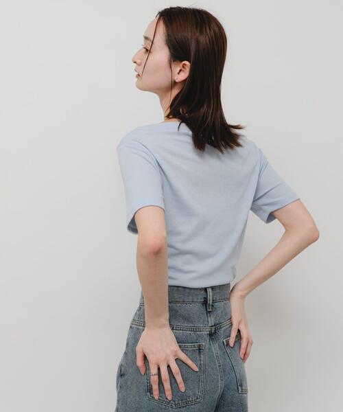 SENSE OF PLACE by URBAN RESEARCH(センスオブプレイスバイアーバンリサーチ)の「シアードレープトップ(半袖)(Tシャツ/カットソー・レディース・ライトブルー/ブラック/オフホワイト・ONE)」の20枚目の写真