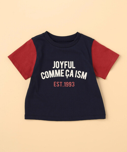COMME CA ISM(コムサイズム)の「半袖プリントTシャツ(ベビーサイズ)(Tシャツ/カットソー・キッズ・キナリ/レッド/ネイビー・80-90cm)」の2枚目の写真
