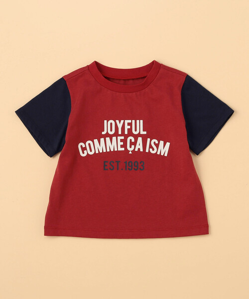 COMME CA ISM(コムサイズム)の「半袖プリントTシャツ(ベビーサイズ)(Tシャツ/カットソー・キッズ・キナリ/レッド/ネイビー・80-90cm)」の3枚目の写真