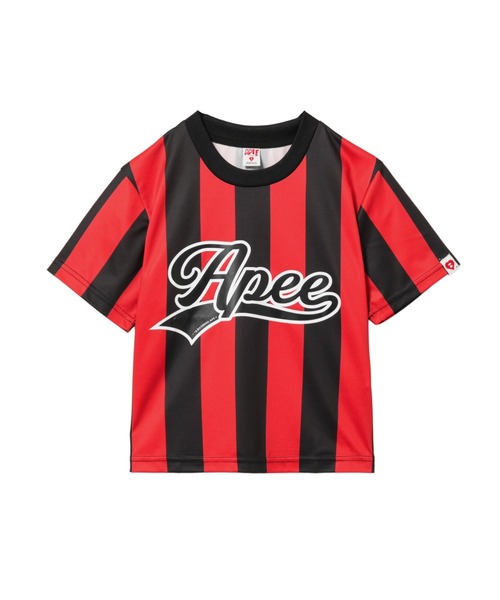 APEE BY A BATHING APE（エイピーバイアベイシングエイプ）の「APEE STRIPE FOOTBALL TEE（Tシャツ/カットソー・レディース・レッド/サックスブルー・SMALL/X-SMALL）」の2枚目の写真
