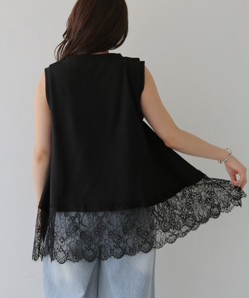 cheriella(シェリエラ)の「【cheriella】裾レースノースリーブトップス HEM LACE SLEEVELESS TOPS(Tシャツ/カットソー・レディース・オフホワイト/ブラック・FREE)」の20枚目の写真