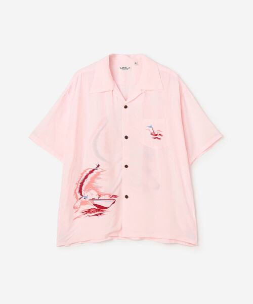 SUN SURF（サンサーフ）の「SUN SURF | ハワイアンシャツ “WATER SKIING”  MEN（シャツ/ブラウス・メンズ・オフホワイト/ピンク・XL/L）」の4枚目の写真