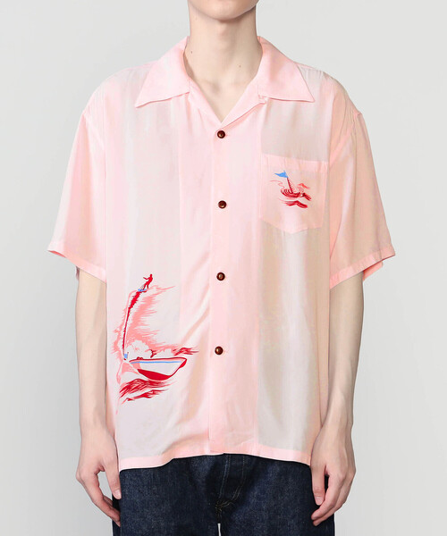 SUN SURF（サンサーフ）の「SUN SURF | ハワイアンシャツ “WATER SKIING”  MEN（シャツ/ブラウス・メンズ・オフホワイト/ピンク・XL/L）」の8枚目の写真