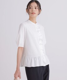 ツイルジャージーフリル 半袖カットソー