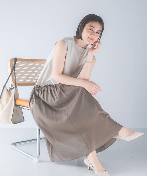 URBAN RESEARCH ROSSO WOMEN(アーバンリサーチ ロッソ)の「ドッキングストレートワンピース(ワンピース・レディース・ブラック/ホワイト系その他・FREE)」の2枚目の写真