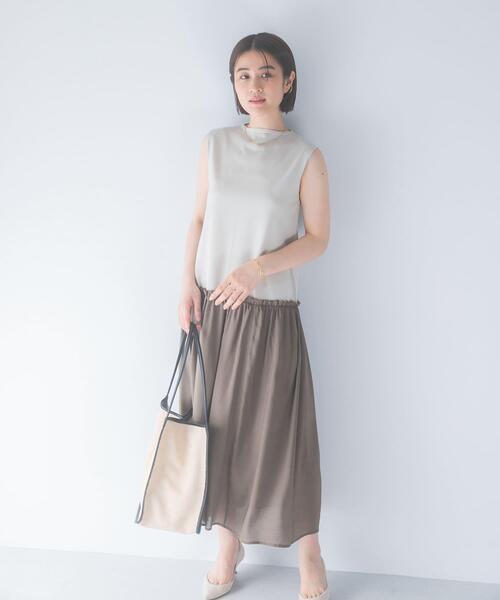 URBAN RESEARCH ROSSO WOMEN(アーバンリサーチ ロッソ)の「ドッキングストレートワンピース(ワンピース・レディース・ブラック/ホワイト系その他・FREE)」の9枚目の写真