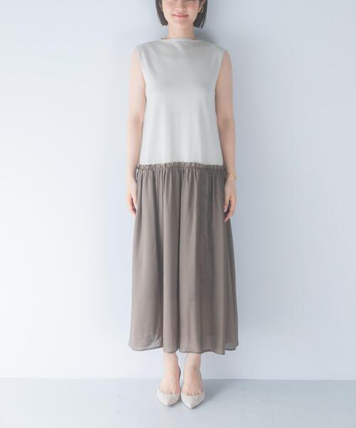 URBAN RESEARCH ROSSO WOMEN(アーバンリサーチ ロッソ)の「ドッキングストレートワンピース(ワンピース・レディース・ブラック/ホワイト系その他・FREE)」の12枚目の写真