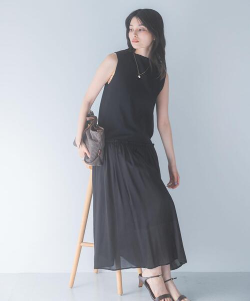 URBAN RESEARCH ROSSO WOMEN(アーバンリサーチ ロッソ)の「ドッキングストレートワンピース(ワンピース・レディース・ブラック/ホワイト系その他・FREE)」の18枚目の写真
