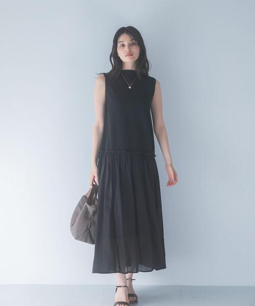 URBAN RESEARCH ROSSO WOMEN(アーバンリサーチ ロッソ)の「ドッキングストレートワンピース(ワンピース・レディース・ブラック/ホワイト系その他・FREE)」の20枚目の写真