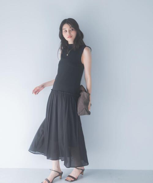 URBAN RESEARCH ROSSO WOMEN(アーバンリサーチ ロッソ)の「ドッキングストレートワンピース(ワンピース・レディース・ブラック/ホワイト系その他・FREE)」の21枚目の写真