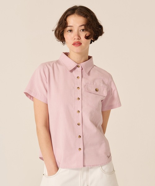 TINA:JOJUN(ティーナジョジュン)の「ポケット付き 半袖 シャツ TINA:JOJUN(Tシャツ/カットソー・レディース・ホワイト/ピンク/ブラウン・M)」の11枚目の写真